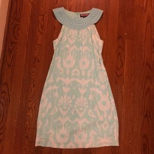 Vineyard Vines Turquoise and White Ikat. Size 0